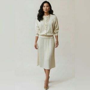 ✨Philippe Marques Petites Cream Embroidered Knit Set